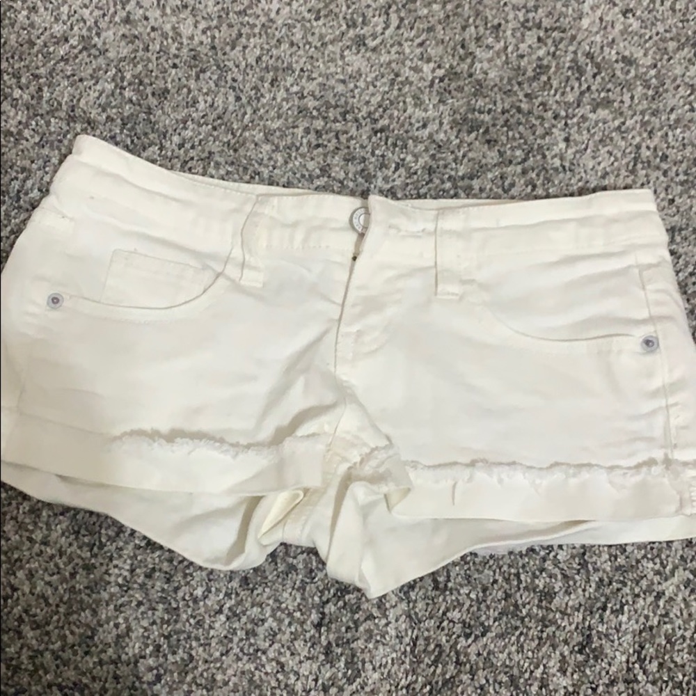 White jean shorts